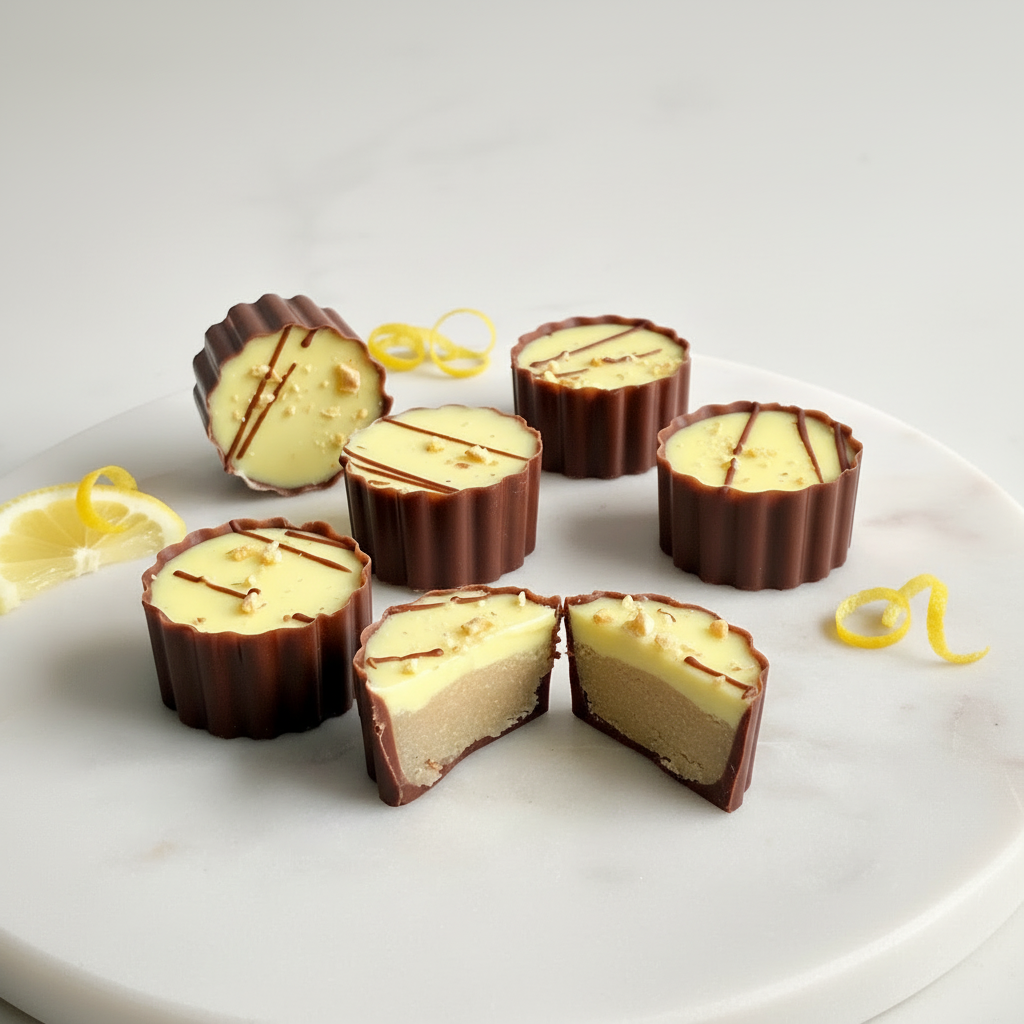 marsipan sitron petit four minidessert sjokolade trendy konfirmasjon bryllup sveitsisk sjokolade event bites cookies catering